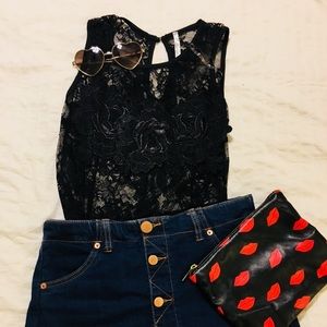 Black lacy bodysuit